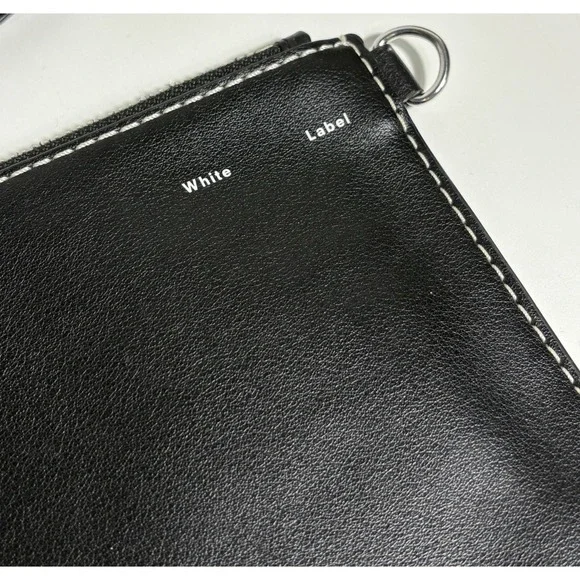 Proenza Schouler White Label Sullivan Slim Zip Pouch Wallet Card Black Leather - Picture 3 of 8